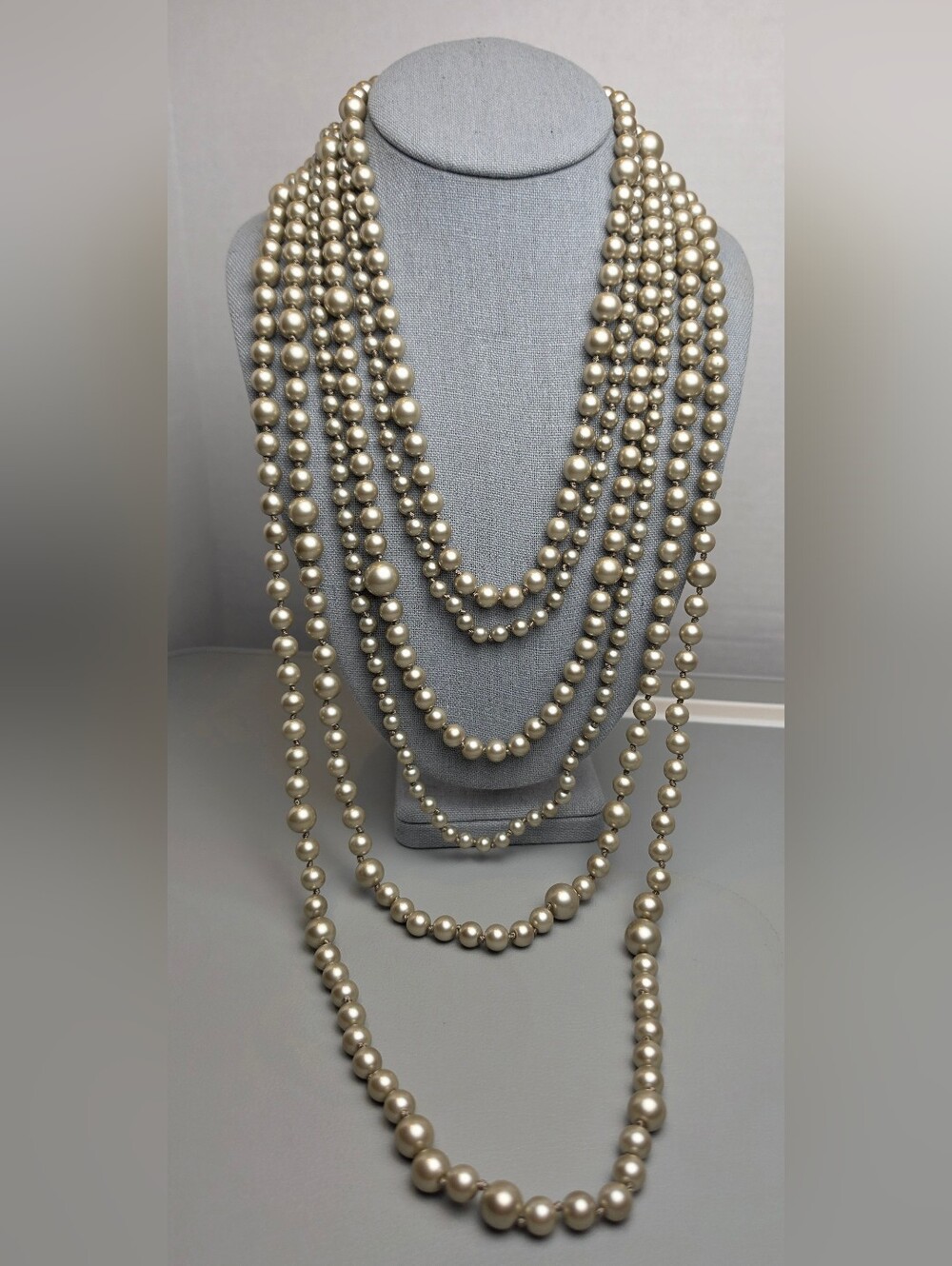 [J. Crew] Multi-Strand Gray/Silver Faux Pearl Necklace